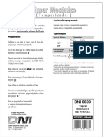 Manual de Instrucoes Timer Mecanico de Tomada Key West Dni6600 PDF