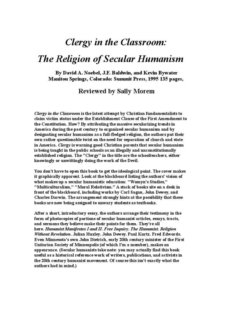 Clergy in The Classroom | PDF | Secularism | Humanism