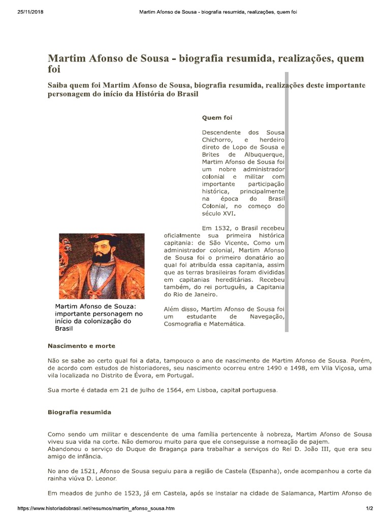Martim Afonso de Sousa - Biografia | PDF