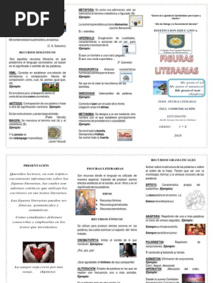 Triptico Figuras Literarias 2018 Metafora Morfologia Linguistica