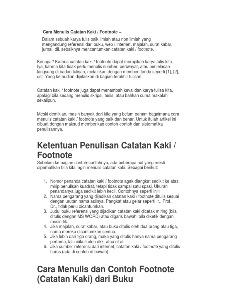 Contoh Footnote Dalam Skripsi - Simak Gambar Berikut