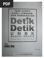 Kunci Dan Pembahasan Detik-Detik UN SMA Bahasa Inggris 2018