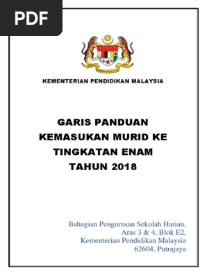 Garis Panduan Kemasukan Murid 2018 Pdf