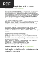 Multithreading in Java With Examples: Multitasking Vs Multithreading Vs Multiprocessing Vs Parallel Processing