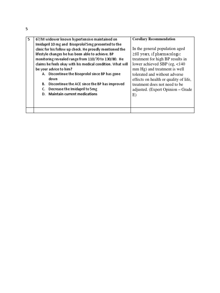 Hypertension Management for Elderly Patient | PDF