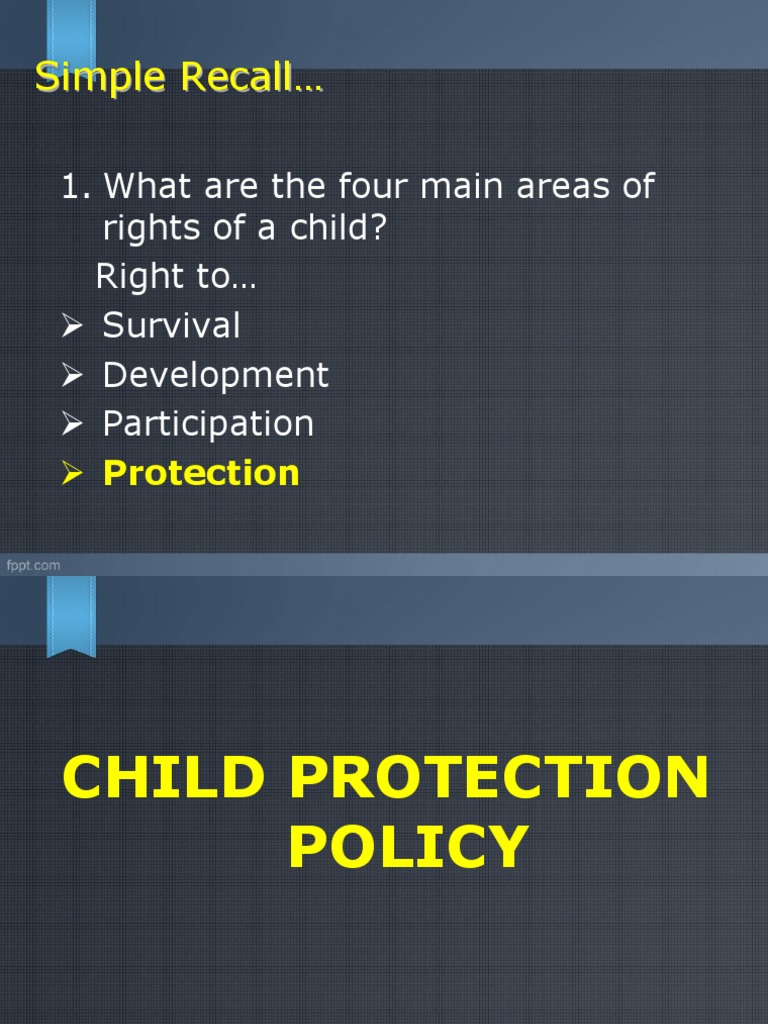 Child Protection Policy PDF Child Protection Violence