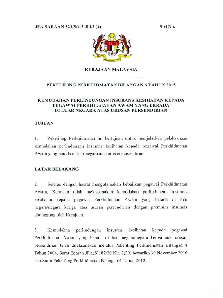 Surat Insuran Bagi Pegawai Ke Luar Negara Bagi Pegawai Jpnsarawak
