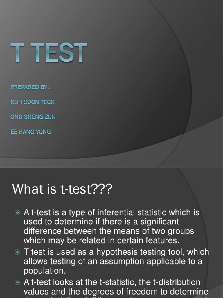 What Is A T Test Pdf Student S T Test Statistical Hypothesis Testing