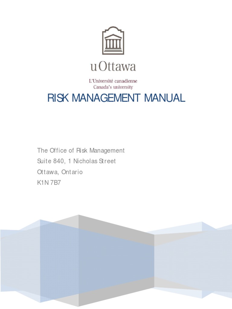 uOttawa Risk Management Manual 2nd Ed. | PDF | Risk Management ...