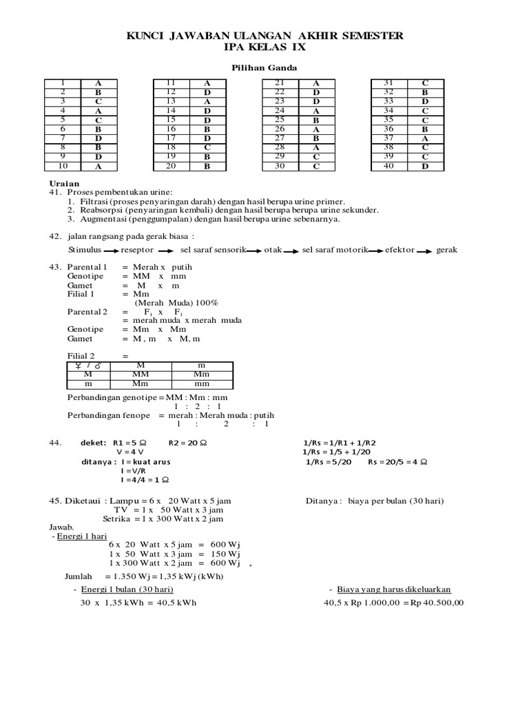 Kunci Jawaban Soal Uas Ipa Kelas 9 Smt1 Candraedukasi Blogspot Com 1 Pdf