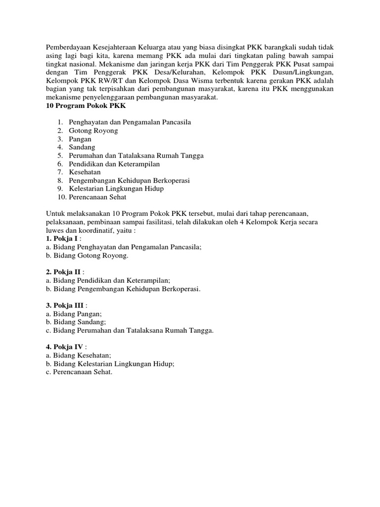 Program Pokok PPK | PDF