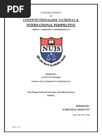 Constitutionalism: National & International Perspective: (Subject: Comparative Constitutional Law)