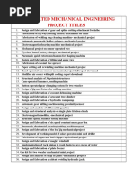 Mechanical Engineering Project Ideas List | PDF | Engines | Machines