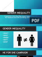 Gender Inequality: Prepared By: Chen Shye Ning, Sanjeef Kumr, Nor Natasha & Amira Afifa (S3 Biology 2018