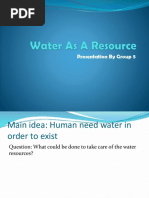 Water As A Resource