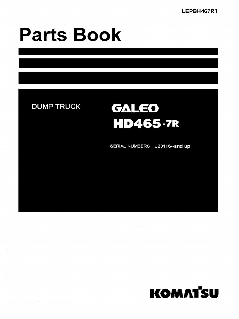 Komatsu HD465-7R Parts Book | PDF | Transmission (Mechanics) | Axle