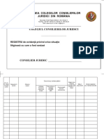 Registru de Evidenta Privind Orice Situatie Litigioasa Cu Care A Fost Sesizat PDF