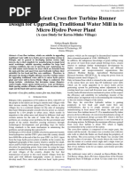 Highly Efficient Cross Flow Turbine Runner Design For Upgrading Traditional Water Mill in To Micro Hydro Power Plant (A Case Study For Kersa-Minko Village)