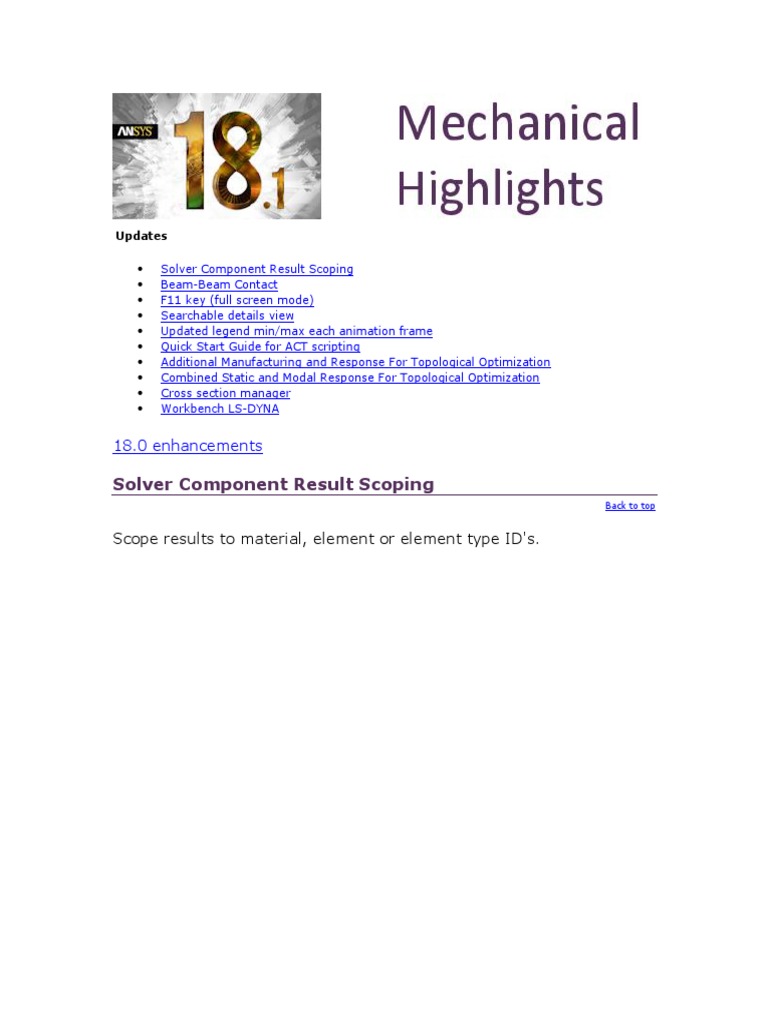 ANSYS 18.1 Topological Optimization Update | PDF | Mathematical ...
