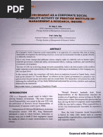 CSR by PIMR and Role of Dr. Punit Kumar Dwivedi in Swachh Bharat Mission-Indore 