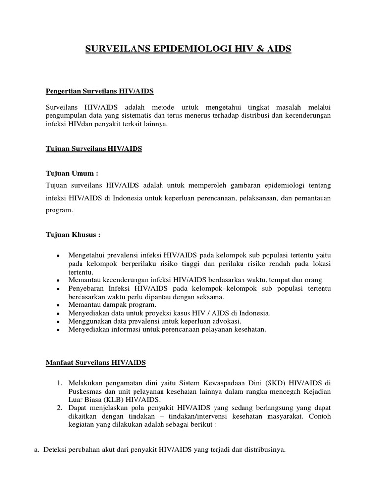 Surveilans Epidemiologi Hiv