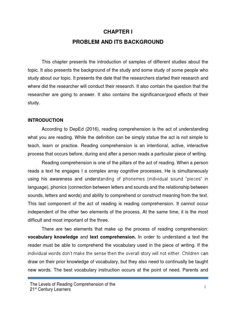 Local Studies About Reading Comprehension In The Philippines Pdf