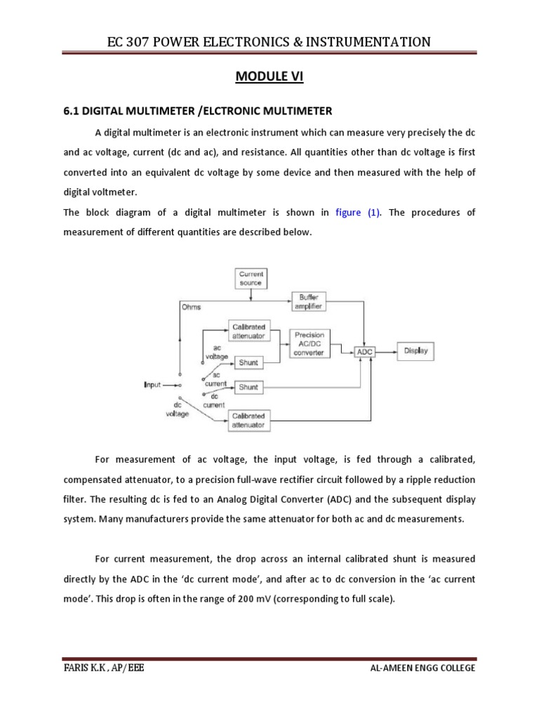 EC 307 Power Electronics and Instrumentation Lecture Notes, Module 6
