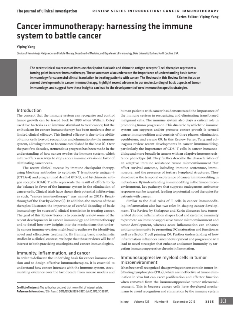 Advances in Cancer Immunotherapy | PDF | Immunotherapy | Immune System