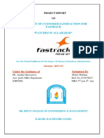 The Study of Customer Satisfaction For Fastrack Watches in Allahabad
