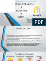 Marketing Strategy of Mcdonald'S in India: Abv-Indian Institute of Information Technology and Management, Gwalior