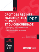 Partiels 2018 Lextenso Étudiant Jour 4 - L3 - Droit Des Régimes Matrimoniaux (LGDJ - Cours)