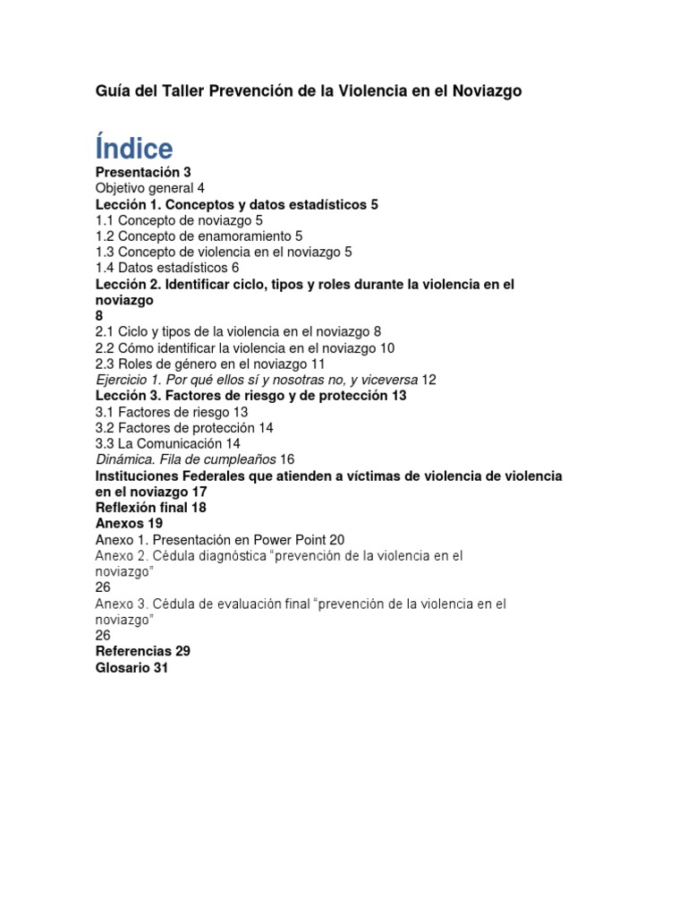 Taller de Prevención de Violencia en Noviazgo | PDF | Juventud | Violencia