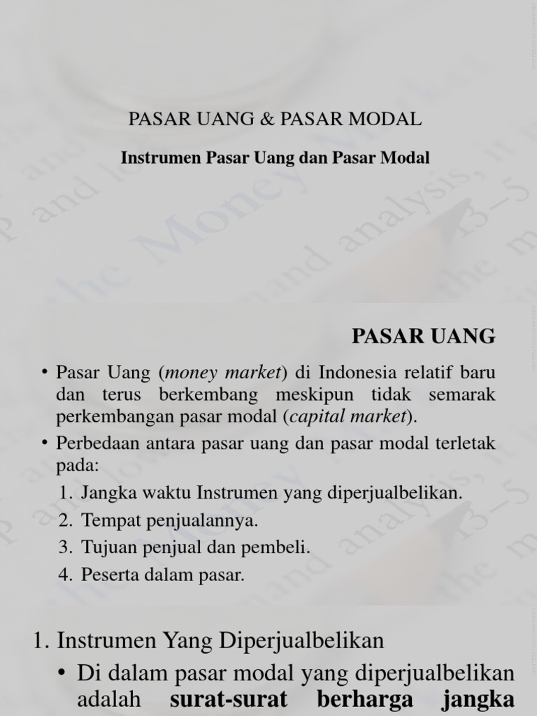 2a Instrumen Pasar Uang Dan Pasar Modalpptx