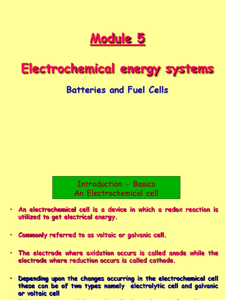 Electrochemical Energy Systems Batteries and Fuel Cells PDF Solid