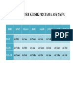 Jadwal Dokter Klinik Pratama Asy-syfa