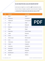 Vocabulario de Los Objetos Del Aula en Inglés en PDF