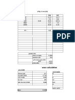 Wacc Calculation: All Fig. in Crore (RS) 2006 2007 PAT DEP NWC Inwc Capex