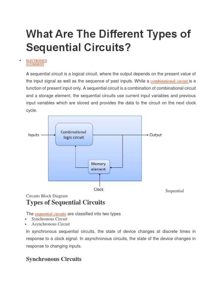What Are The Different Types of Sequential Circuits | PDF | Electronic ...