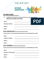 Social Club Membership Forms