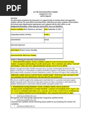 321 edtpa phonics lesson plan week 5 