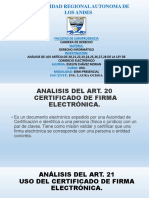 Analisis Del Art. 20 Certificado de Firma Electronica