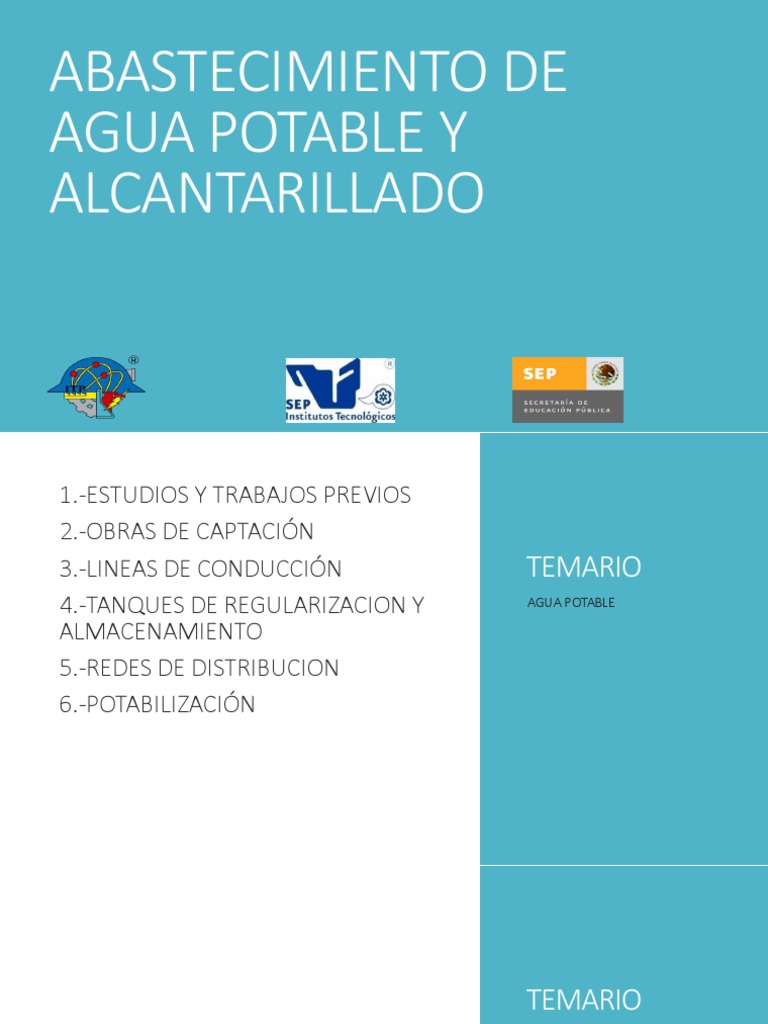 Abastecimiento de Agua Potable y Alcantarillado | PDF | Tubería ...