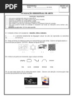 Avaliação 6 Ano Arte