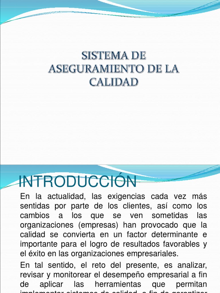 Sistema de Aseguramiento de La Calidad | PDF | Gestión de la calidad ...