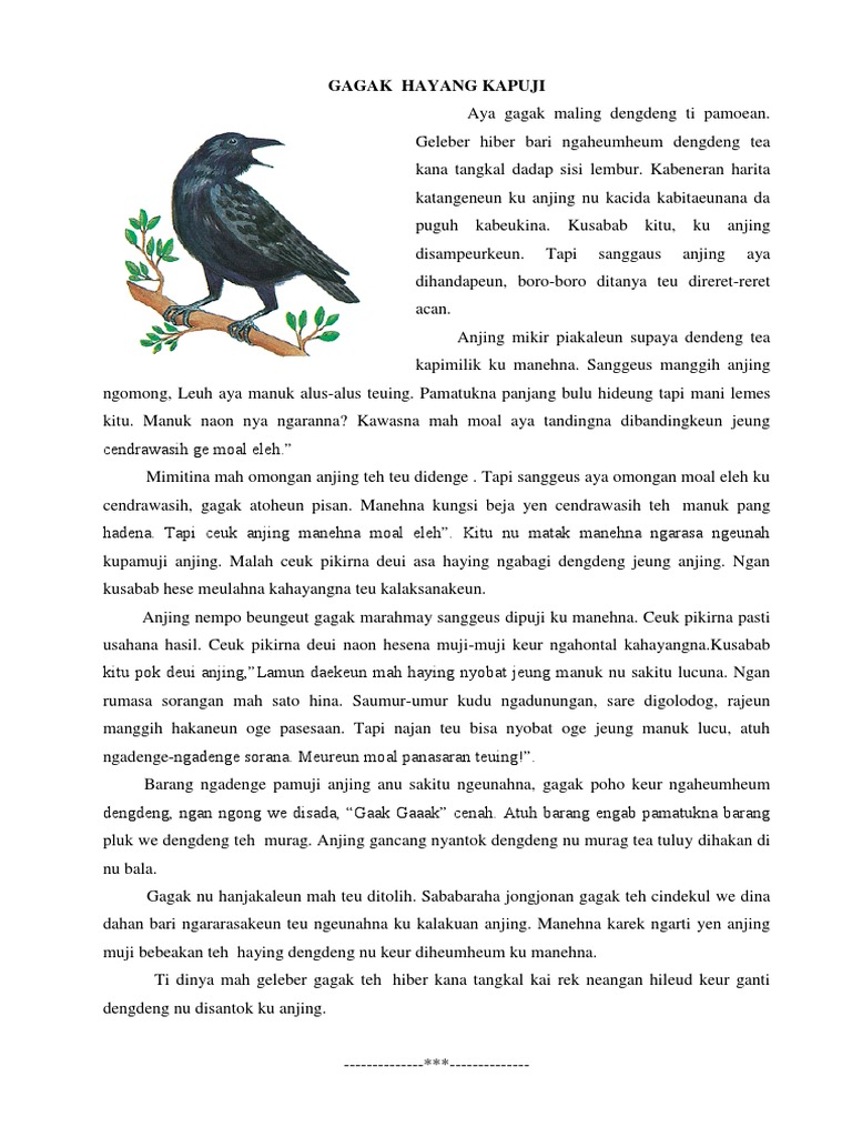 Contoh Dongeng Bahasa Sunda Pendek