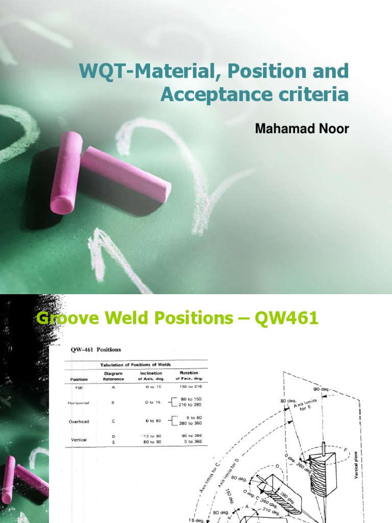 WQT Acceptance Criteria and Qualifications | PDF | Welding | Construction