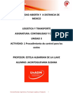 Procedimientos de control para costos