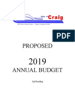 City of Craig Proposed 2019 Budget 2nd Reading