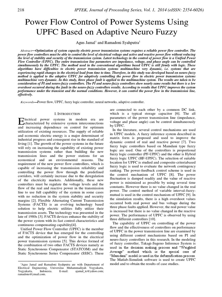 Power Flow Control of Power Systems Using UPFC Based On Adaptive Neuro