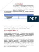 El Problema Método de Transporte